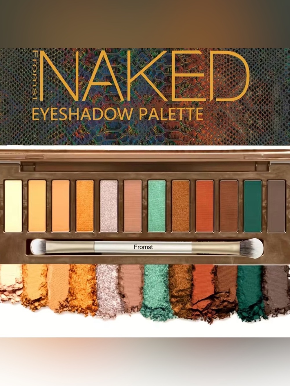 New Beauty Naked Eyeshadow Palette — Orange, Teal & Brown Tones